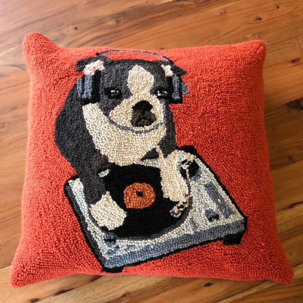 Boston Terrier DJ Dog pillow